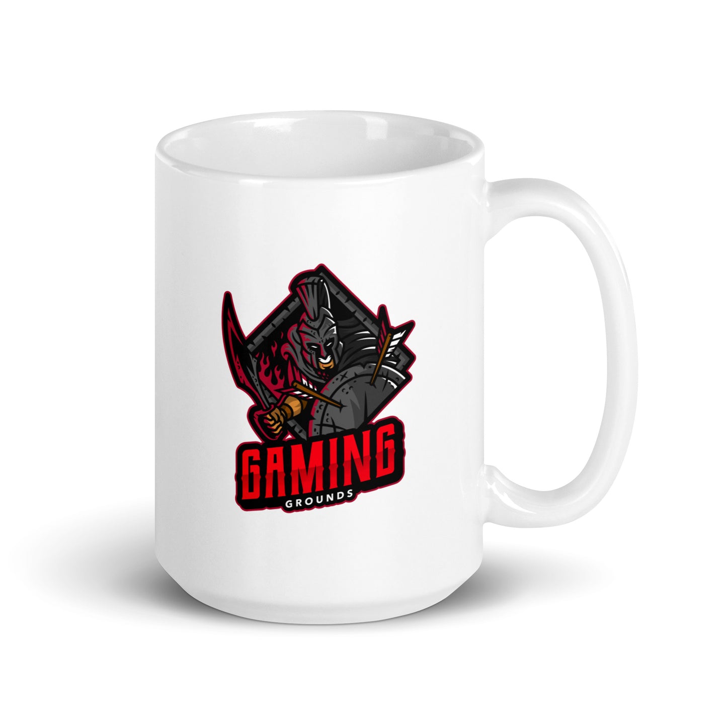 Gaming Grounds White glossy mug