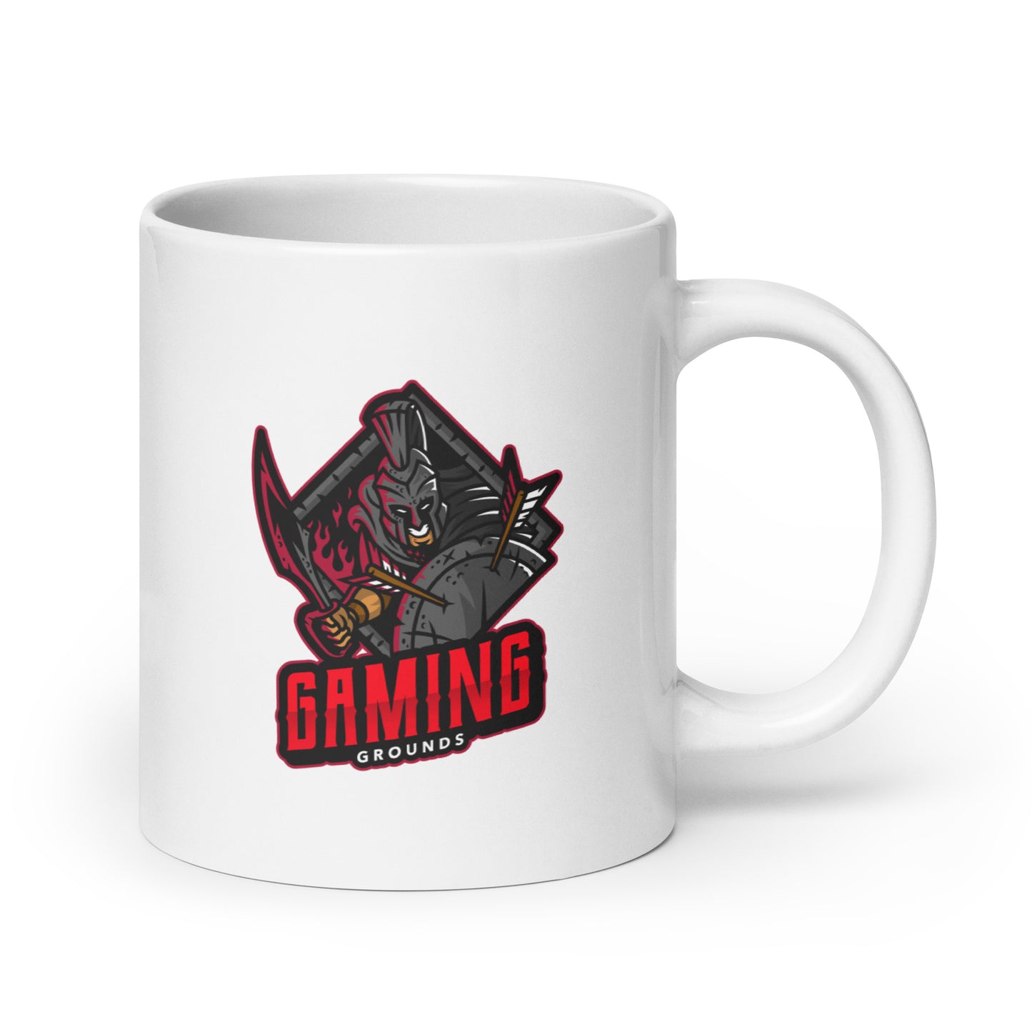 Gaming Grounds White glossy mug